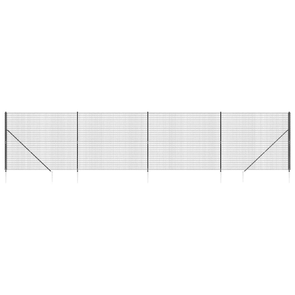 Recinzione Metallica con Picchetti Ancoraggio Antracite 1,4x10m | homemem39