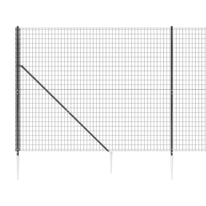 Metal Fence with Anthracite Anchoring Pegs 2.2x10m