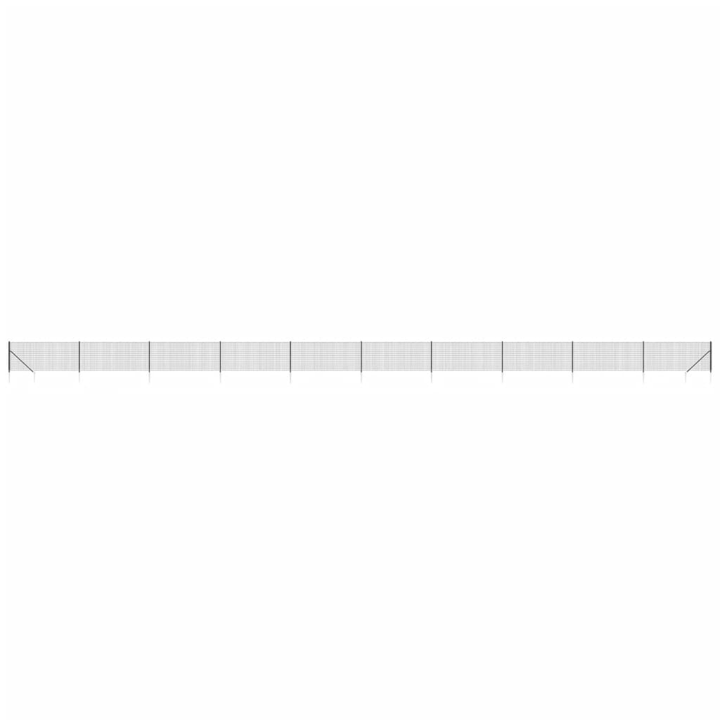 Recinzione Metallica con Picchetti Ancoraggio Antracite 0,8x25m | homemem39