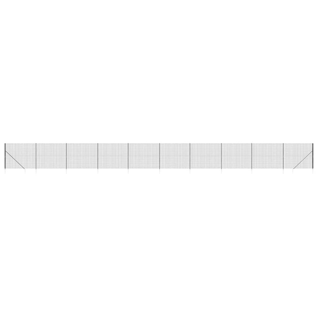Recinzione Metallica con Picchetti Ancoraggio Antracite 1,6x25m