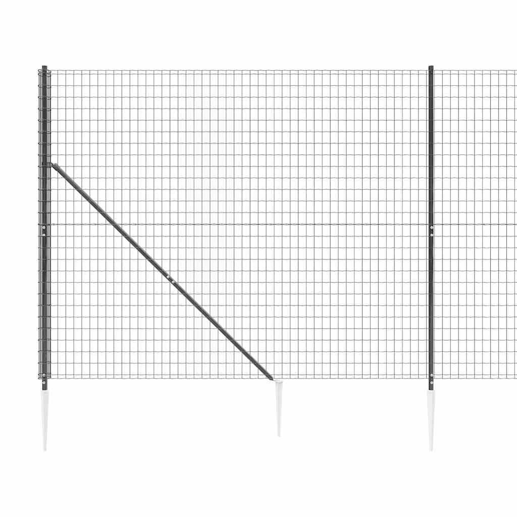 Recinzione Metallica con Picchetti Ancoraggio Antracite 2x25 m | homemem39