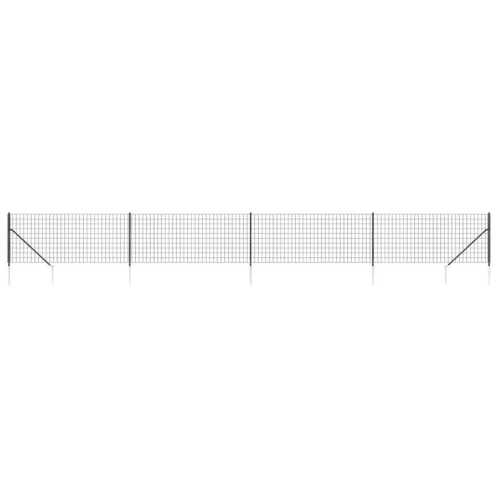 Recinzione Metallica con Picchetti Ancoraggio Antracite 0,8x10m | homemem39