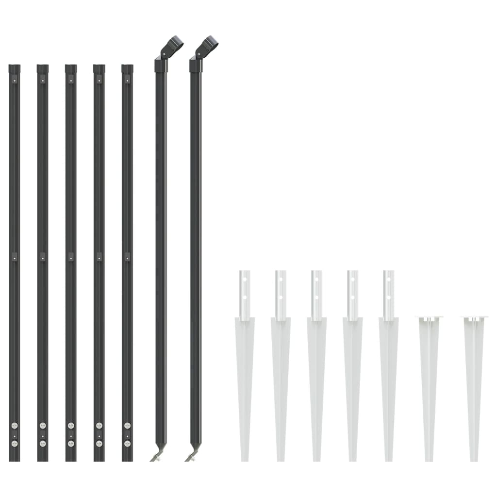 Recinzione Metallica con Picchetti Ancoraggio Antracite 1x10 m | homemem39
