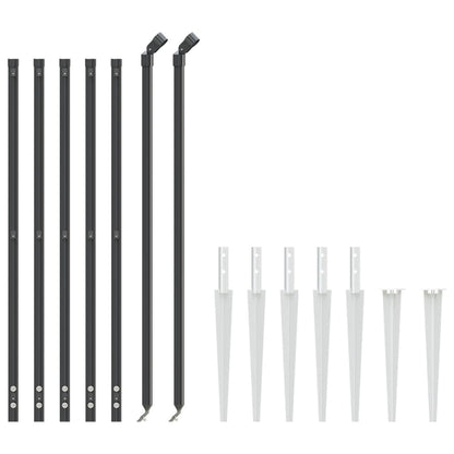 Recinzione Metallica con Picchetti Ancoraggio Antracite 1,1x10m | homemem39