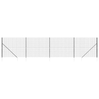 Recinzione Metallica con Picchetti Ancoraggio Antracite 1,6x10m - homemem39