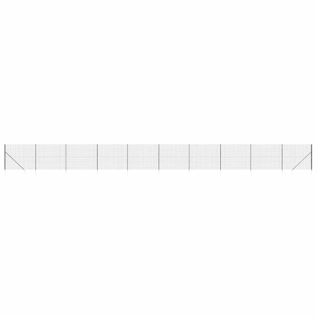 Recinzione Metallica con Picchetti Ancoraggio Antracite 1,4x25m - homemem39