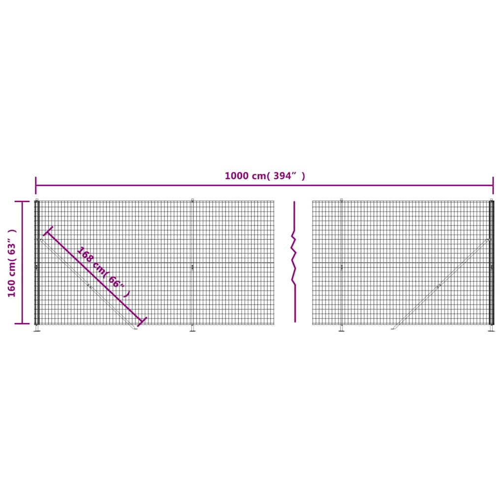 Recinzione Metallica con Flangia Antracite 1,6x10 m - homemem39