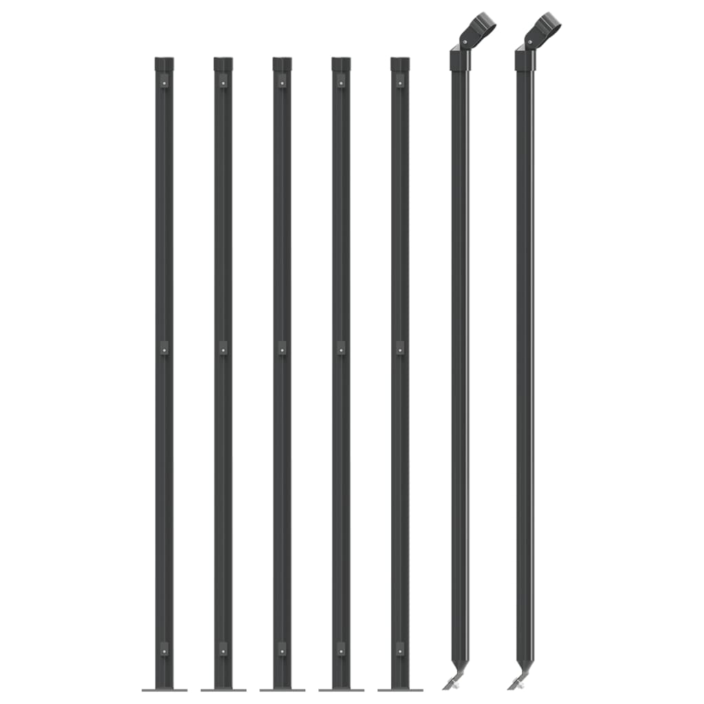 Metal Fence with Anthracite Flange 0.8x10 m