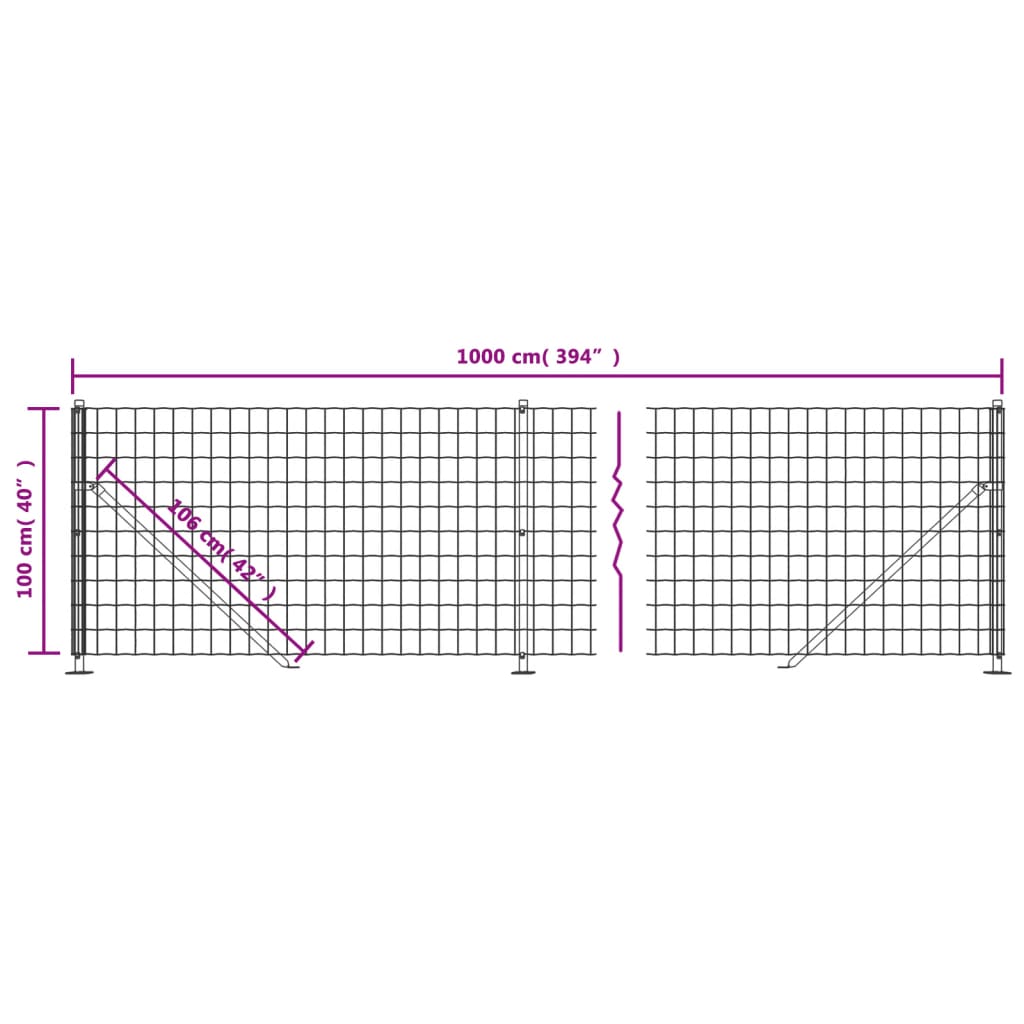 Metal Fence with Anthracite Flange 1x10 m