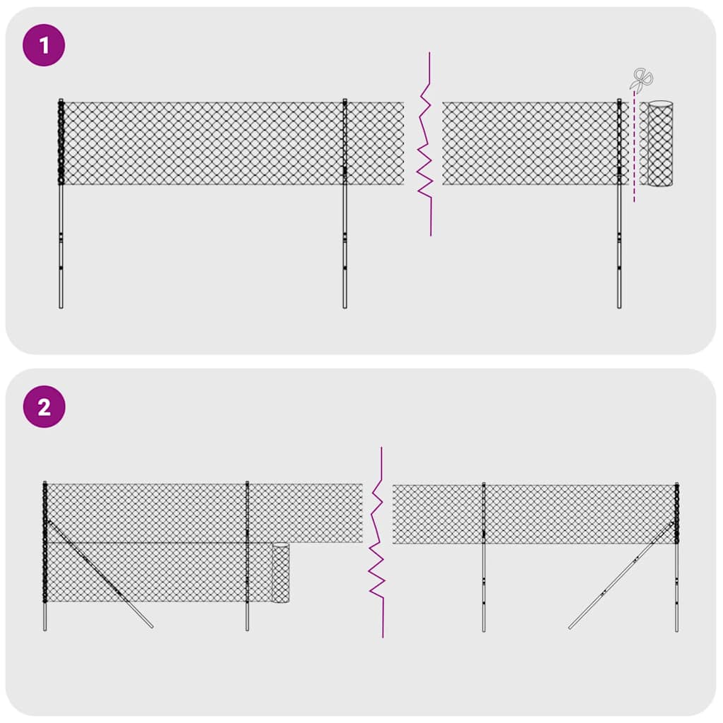 Recinzione Metallica con Flangia Antracite 1,4x25 m - homemem39