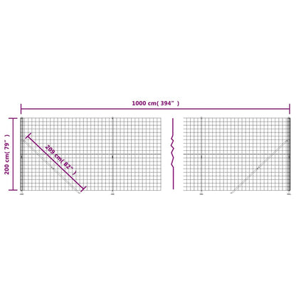 Recinzione Metallica con Flangia Antracite 2x10 m - homemem39