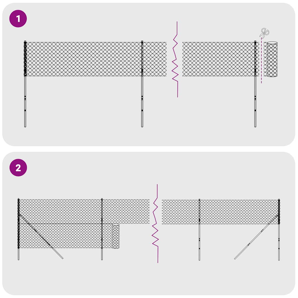 Recinzione Metallica con Flangia Antracite 2x25 m - homemem39