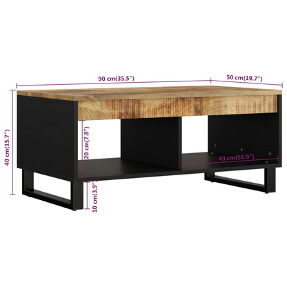 Tavolino da Salotto 90x50x40 cm in Legno Massello di Mango | homemem39