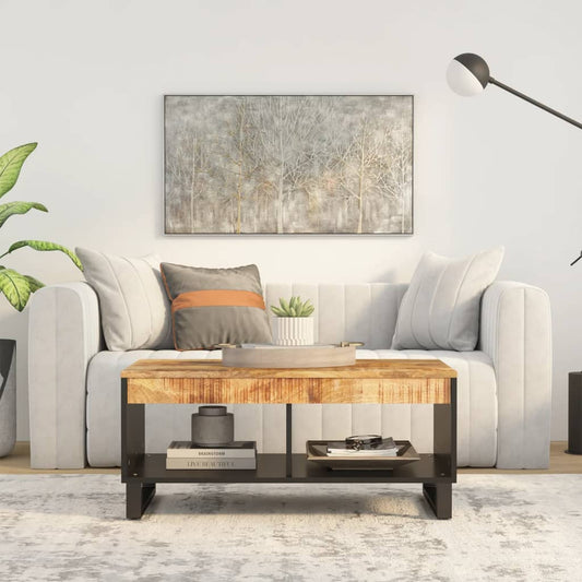 Tavolino da Salotto 90x50x40 cm in Legno Massello di Mango | homemem39
