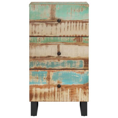 Credenza con 3 Cassetti 40x33,5x75cm Legno Massello di Recupero