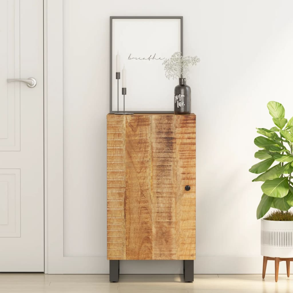 Credenza con Anta 40x31x75 cm in Legno Massello di Mango
