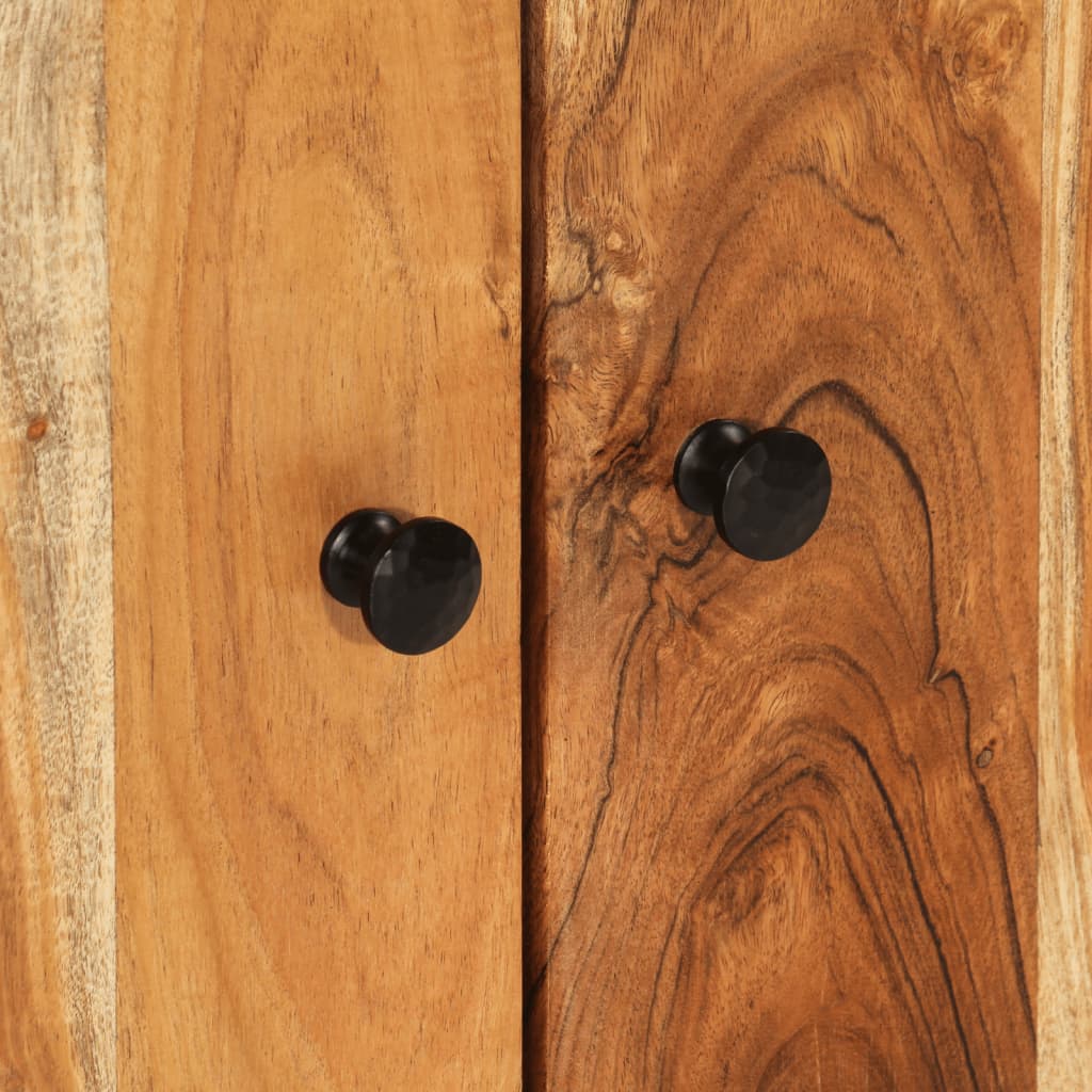 Credenza con 2 Ante 60x33x75 cm in Legno Massello di Acacia