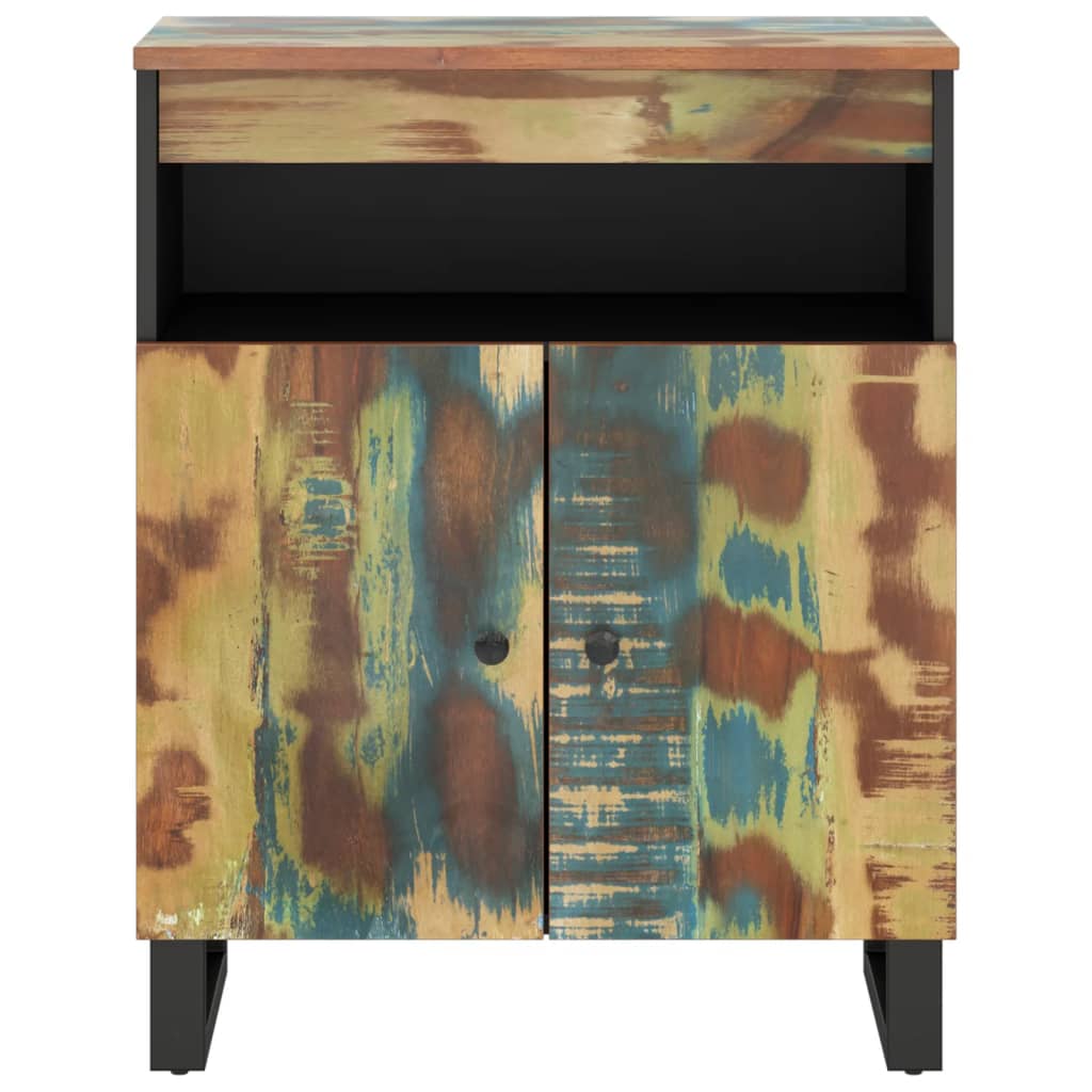 Credenza con 2 Ante 60x33x75 cm in Legno Massello di Recupero
