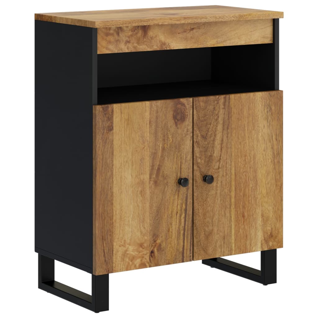 Credenza con 2 Ante 60x33x75 cm in Legno Massello di Mango