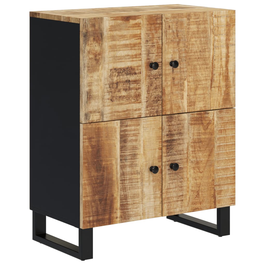 Credenza con 4 Ante 60x33x75 cm in Legno Massello di Mango