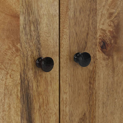 Credenza con 4 Ante 60x33x75 cm in Legno Massello di Mango