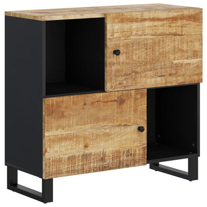 Credenza con 2 Ante 80x33x75 cm in Legno Massello di Mango