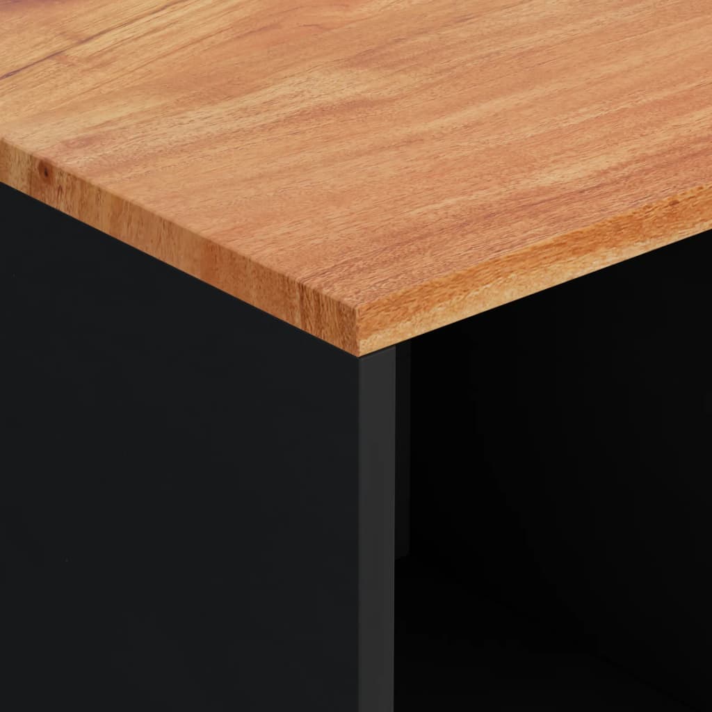 Credenza con 2 Ante 80x33x75 cm in Legno Massello di Acacia