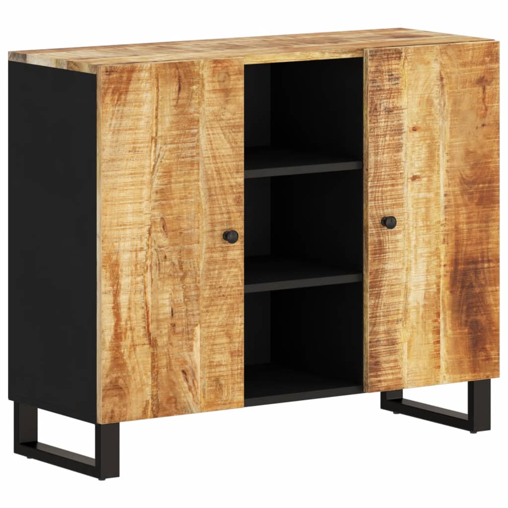 Credenza con 2 Ante 90x33x75 cm in Legno Massello di Mango