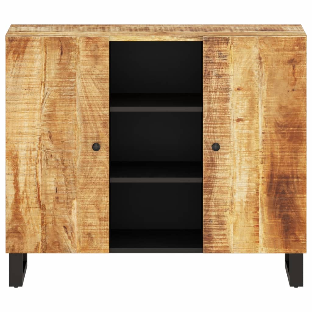 Credenza con 2 Ante 90x33x75 cm in Legno Massello di Mango