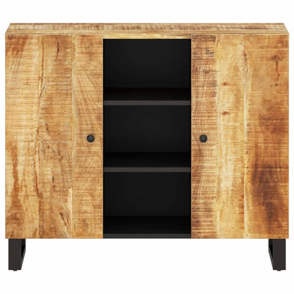 Credenza con 2 Ante 90x33x75 cm in Legno Massello di Mango