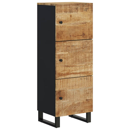 Credenza con 3 Ante 40x33x110 cm Legno Massello Mango e Ferro