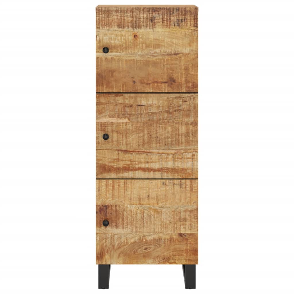 Credenza con 3 Ante 40x33x110 cm Legno Massello Mango e Ferro