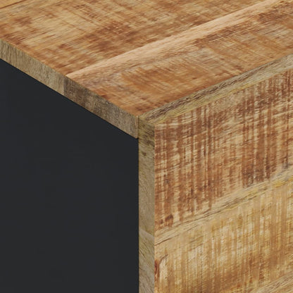 Credenza con 3 Ante 40x33x110 cm Legno Massello Mango e Ferro