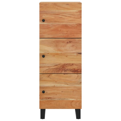 Credenza con 3 Ante 40x33x110 cm Legno Massello Acacia e Ferro