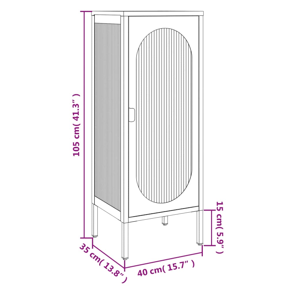 Credenza Nera 40x35x105 cm Vetro e Acciaio - homemem39