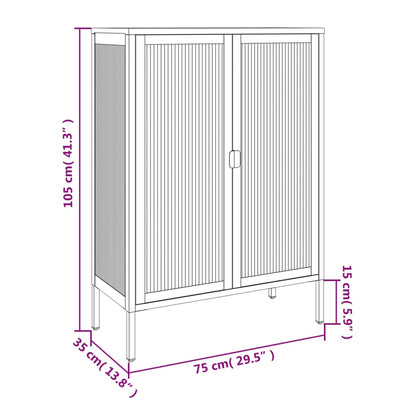 Credenza Nera 75x35x105 cm Vetro e Acciaio - homemem39