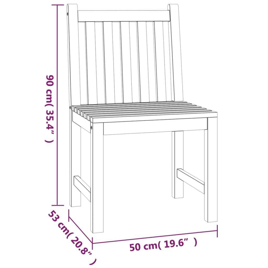 Set da Pranzo per Giardino 3 pz in Legno Massello di Teak | homemem39