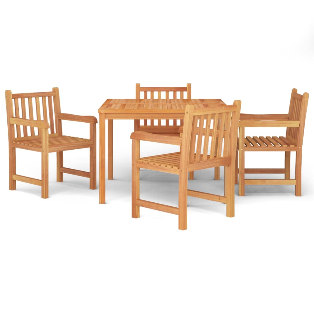 Set da Pranzo per Giardino 5 pz in Legno Massello di Teak | homemem39