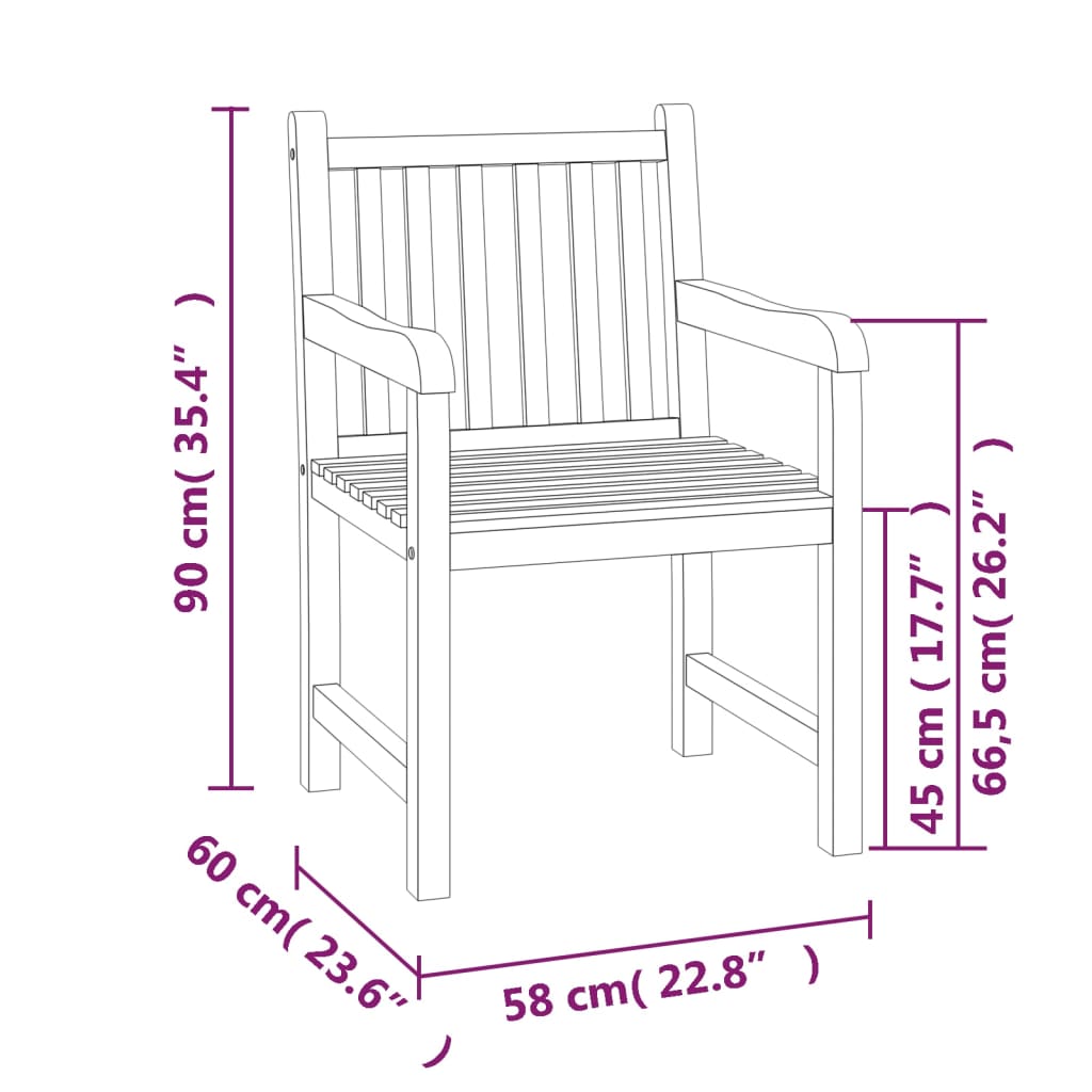 Set da Pranzo per Giardino 5 pz in Legno Massello di Teak | homemem39