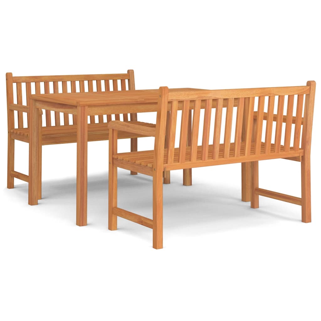 Set da Pranzo per Giardino 3 pz in Legno Massello di Teak | homemem39