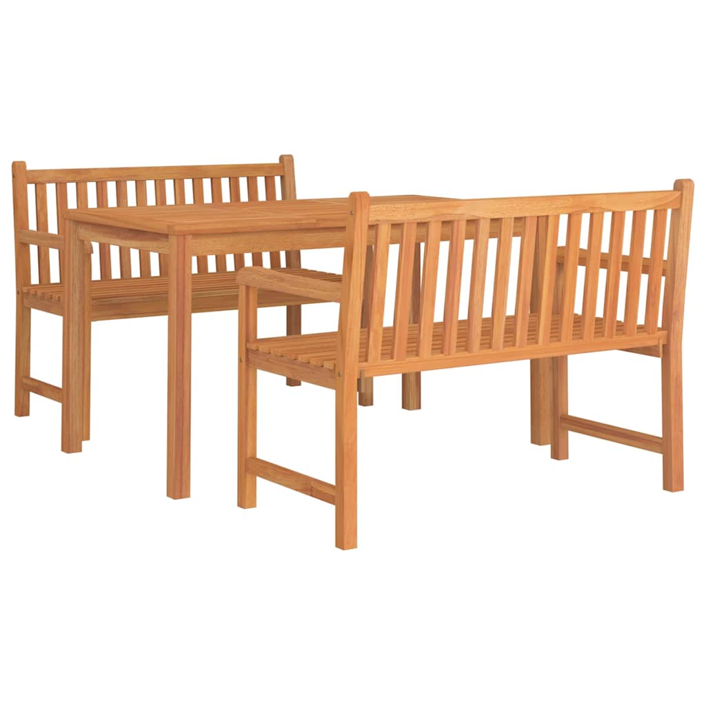 Set da Pranzo per Giardino 3 pz in Legno Massello di Teak | homemem39