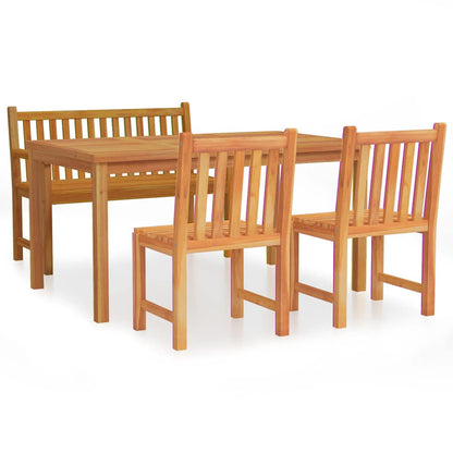 Set da Pranzo per Giardino 4 pz in Legno Massello di Teak | homemem39