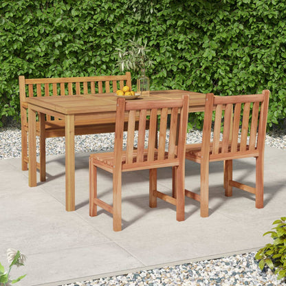 Set da Pranzo per Giardino 4 pz in Legno Massello di Teak | homemem39