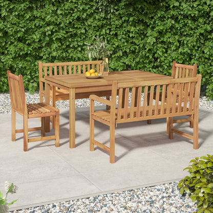 Set da Pranzo per Giardino 5 pz in Legno Massello di Teak | homemem39