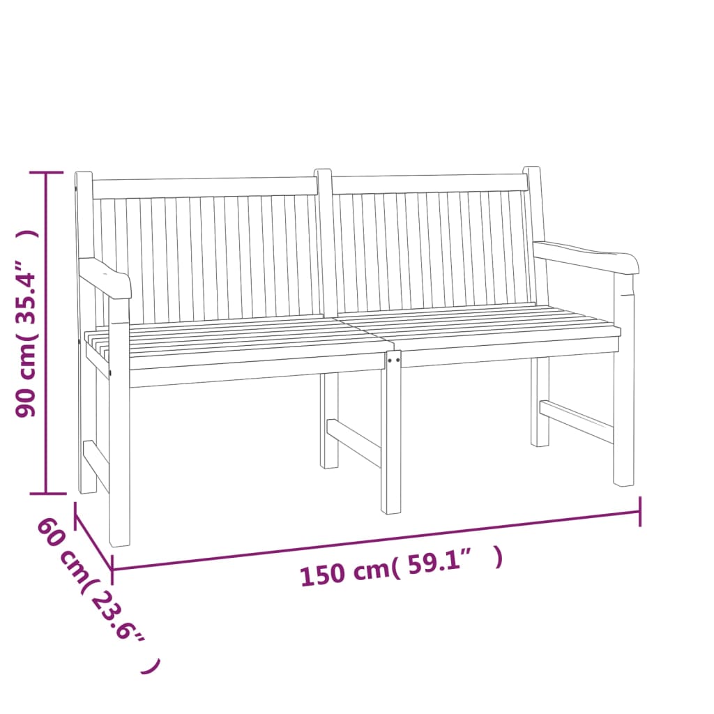 Set da Pranzo per Giardino 3 pz in Legno Massello di Teak | homemem39