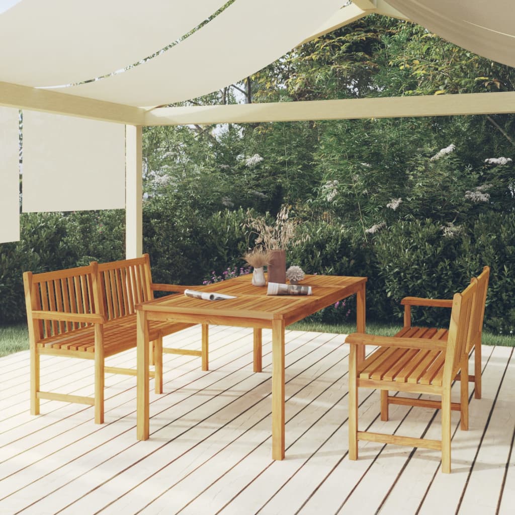 Set da Pranzo per Giardino 3 pz in Legno Massello di Teak | homemem39