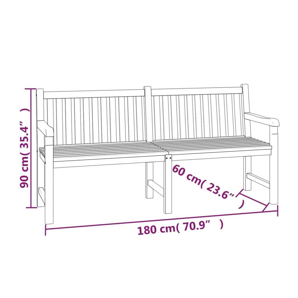Set da Pranzo per Giardino 3 pz in Legno Massello di Teak | homemem39