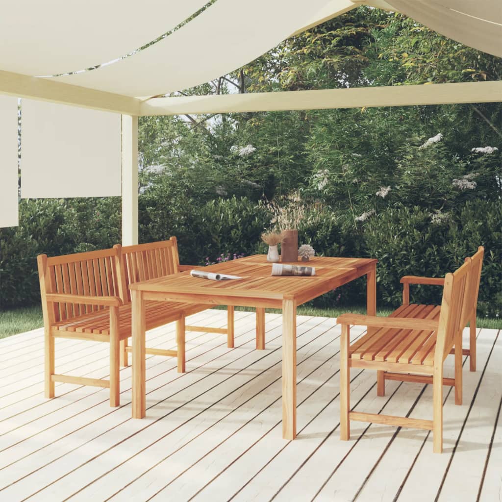 Set da Pranzo per Giardino 3 pz in Legno Massello di Teak | homemem39