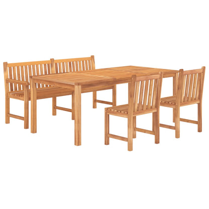 Set da Pranzo per Giardino 4 pz in Legno Massello di Teak | homemem39