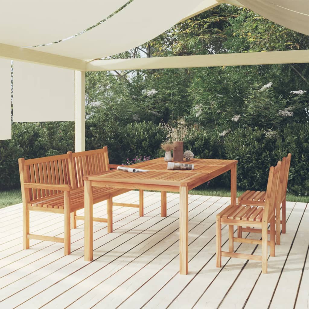 Set da Pranzo per Giardino 4 pz in Legno Massello di Teak | homemem39